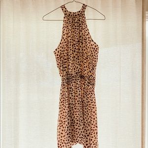 Cream and brown patterned dress